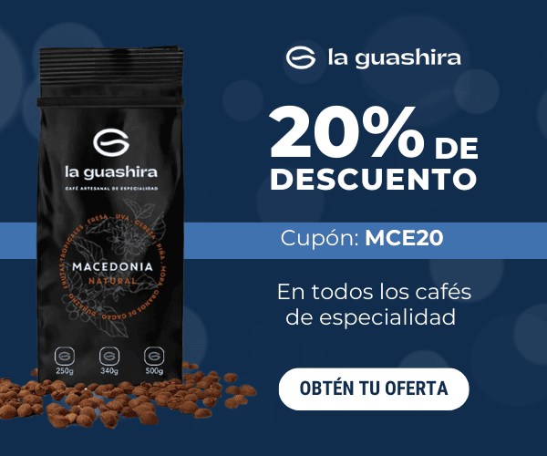 Cupón de descuento del 20% para la primera compra de café La Guashira